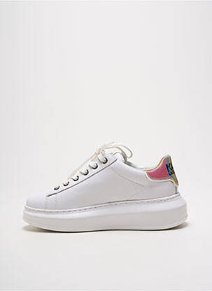 Baskets matière lisse talon de 4 à 6cm blanc KARL LAGERFELD femme