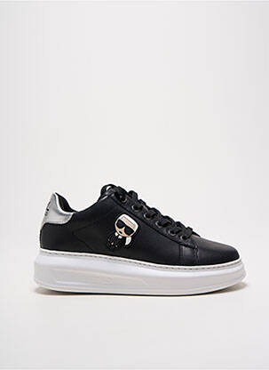 Baskets matière lisse talon de 4 à 6cm noir KARL LAGERFELD femme