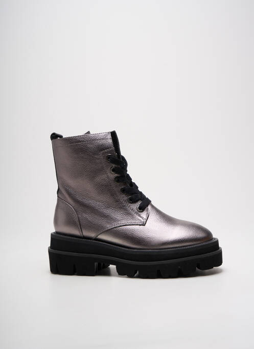 Bottines/boots matière lisse talon de 4 à 6cm argent ALMA EN PENA femme