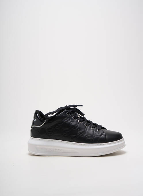 Baskets matière lisse talon de 4 à 6cm noir KARL LAGERFELD femme