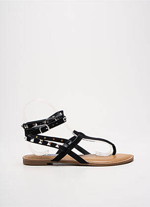 Tongs tissage satiné talon plat jusqu'à 3cm noir STEVE MADDEN femme