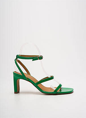 Sandales/nu pieds matière lisse talon de 4 à 6cm vert BOBBIES femme
