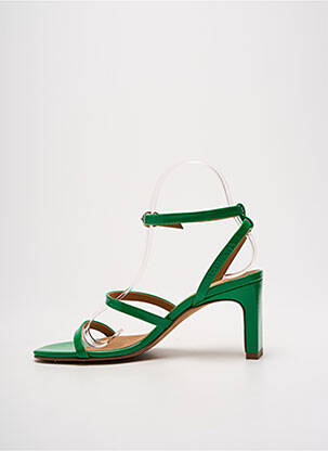 Sandales/nu pieds matière lisse talon de 4 à 6cm vert BOBBIES femme