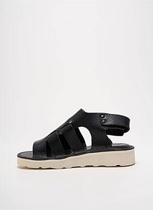 Sandales/nu pieds tissage satiné talon plat jusqu'à 3cm noir FRACAP femme
