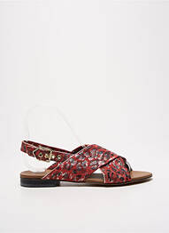 Sandales/nu pieds chiquet talon plat jusqu'à 3cm rouge QOO TUM femme