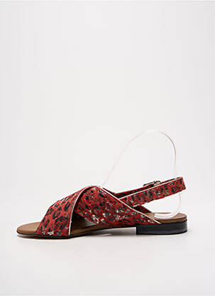 Sandales/nu pieds chiquet talon plat jusqu'à 3cm rouge QOO TUM femme