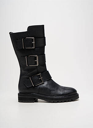 Bottes tissage satiné talon plat jusqu'à 3cm noir BILLIBI femme