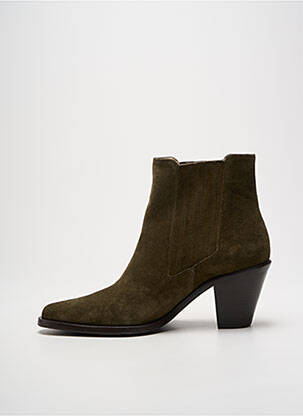Bottines/boots bout pointu talon de 7 à 9cm vert FREE LANCE femme
