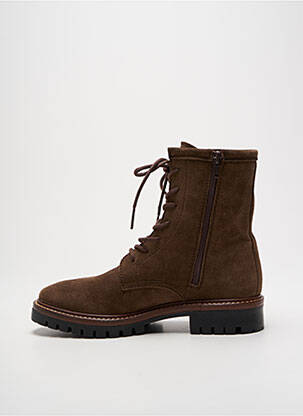 Bottines/boots fermeture zip et lacets talon plat jusqu'à 3cm marron ALPE femme