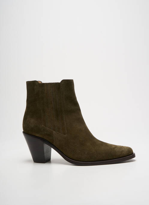 Bottines/boots bout pointu talon de 7 à 9cm vert FREE LANCE femme