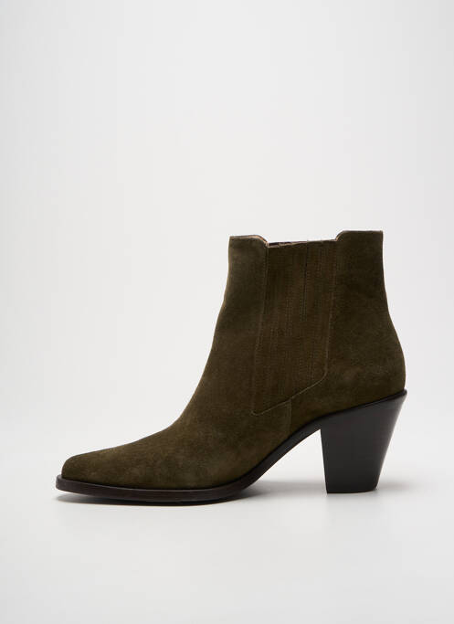 Bottines/boots bout pointu talon de 7 à 9cm vert FREE LANCE femme