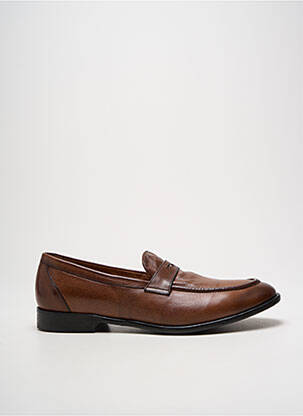 Mocassins tissage satiné talon bas marron STURLINI homme