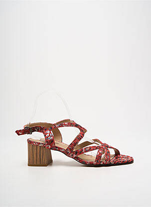 Sandales/nu pieds tissage satiné talon de 4 à 6cm rouge QOO TUM femme
