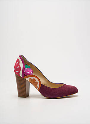 Escarpins nubuck talon de 7 à 9cm violet MELLOW YELLOW femme