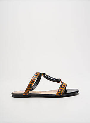 Mules/sabots matière lisse talon plat jusqu'à 3cm marron VICENZA femme