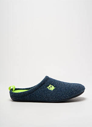 Chaussons/pantoufles semelle amovible bout rond bleu MARPEN homme