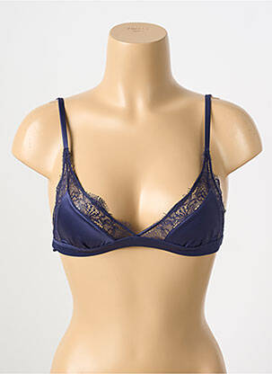 Soutien-gorge effet matière satinée haut triangles bleu LOVE STORIES femme