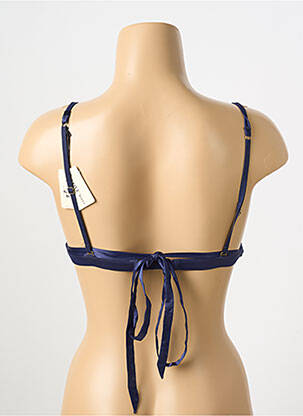 Soutien-gorge effet matière satinée haut triangles bleu LOVE STORIES femme
