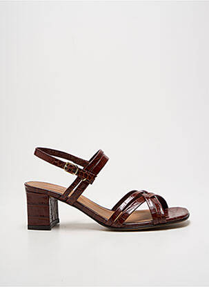 Sandales/nu pieds matière lisse talon de 4 à 6cm marron ANTHOLOGY femme