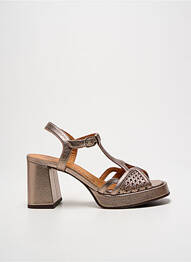 Sandales/nu pieds tissage satiné talon de 7 à 9cm marron CHIE MIHARA femme