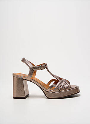 Sandales/nu pieds matière lisse talon de 7 à 9cm marron CHIE MIHARA femme