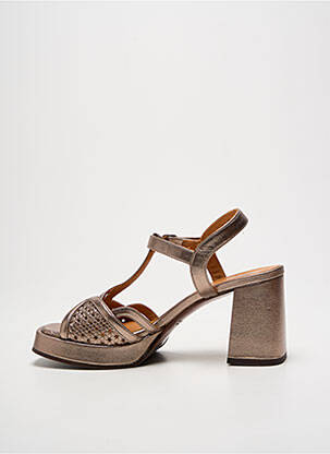 Sandales/nu pieds tissage satiné talon de 7 à 9cm marron CHIE MIHARA femme