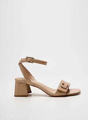 Sandales/nu pieds matière lisse talon de 4 à 6cm beige LOLA CRUZ femme