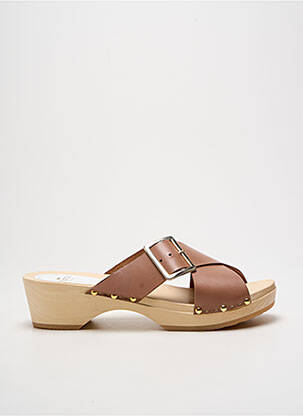 Mules/sabots matière lisse talon de 4 à 6cm marron YOUYOU femme