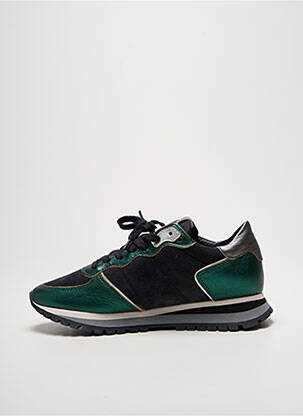 Baskets matière lisse talon plat jusqu'à 3cm vert PHILIPPE MODEL femme