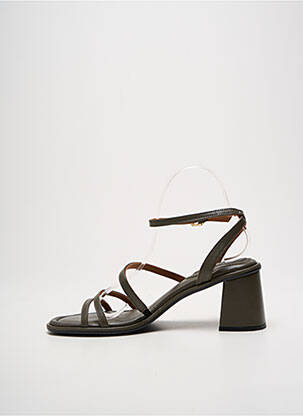 Sandales/nu pieds matière lisse talon de 4 à 6cm vert BILLIBI femme