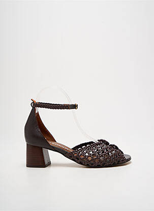Sandales/nu pieds matière lisse talon de 4 à 6cm marron ANONYMOUS femme