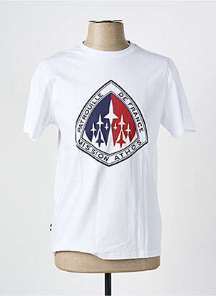 T-shirt coupe cintrée manches courtes blanc PATROUILLE DE FRANCE homme