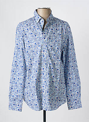 Chemise manches longues coupe droite bleu EDEN PARK homme