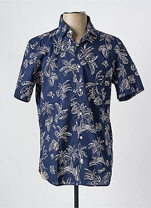 Chemise manches courtes imprimé fantaisie bleu EDEN PARK homme