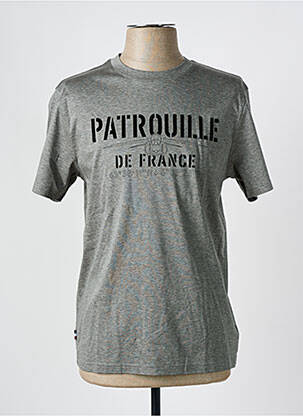 T-shirt coupe cintrée manches courtes gris PATROUILLE DE FRANCE homme