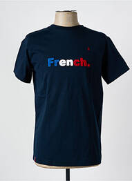 T-shirt broderie manches courtes bleu MAISON FT homme