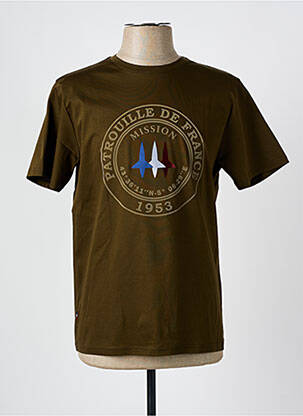T-shirt coupe droite manches courtes vert PATROUILLE DE FRANCE homme