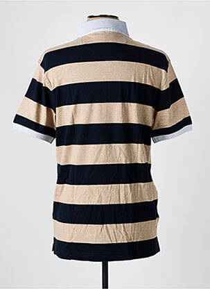 Polo imprimé rayures manches courtes beige EDEN PARK homme