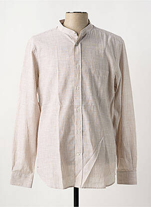 Chemise manches longues coupe cintrée beige EDEN PARK homme