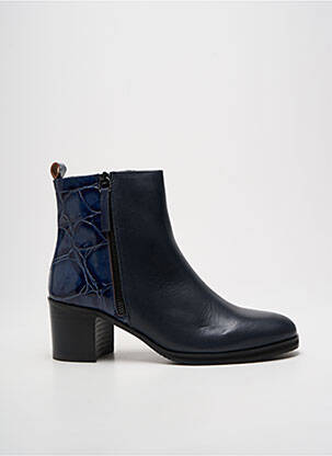 Bottines/boots matière lisse talon de 4 à 6cm bleu QOO TUM femme