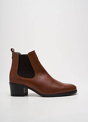 Bottines/boots matière lisse talon de 4 à 6cm marron QOO TUM femme