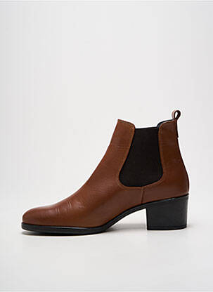 Bottines/boots matière lisse talon de 4 à 6cm marron QOO TUM femme