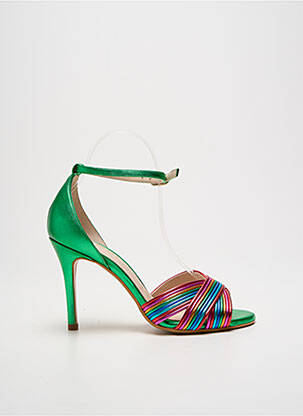 Escarpins tissage satiné talon de 7 à 9cm vert LODI femme