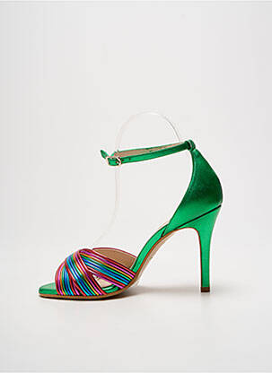 Escarpins tissage satiné talon de 7 à 9cm vert LODI femme