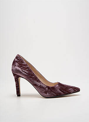 Escarpins tissage satiné talon de 7 à 9cm violet LODI femme