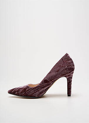 Escarpins tissage satiné talon de 7 à 9cm violet LODI femme