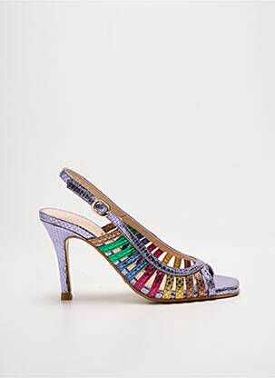 Sandales/nu pieds tissage satiné talon de 7 à 9cm violet LODI femme