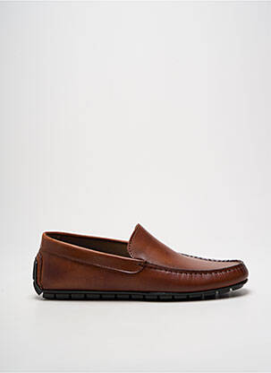Mocassins tissage satiné bout rond marron MOM & SONS homme