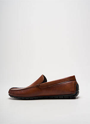 Mocassins tissage satiné bout rond marron MOM & SONS homme