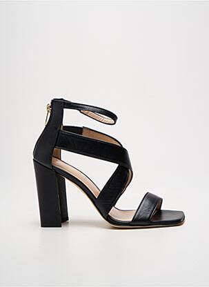 Sandales/nu pieds matière lisse talon de 7 à 9cm noir FIORANGELO femme